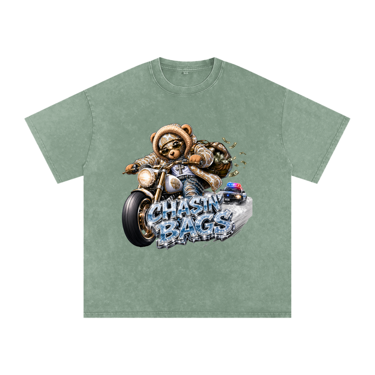THE CHASE Snow Washed Oversized Cotton T-Shirt