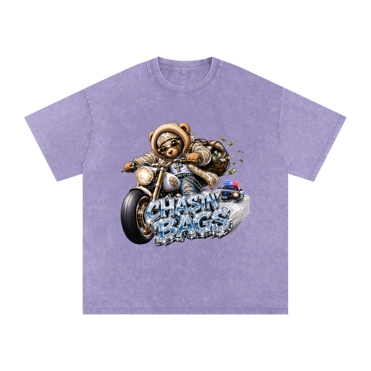 THE CHASE Snow Washed Oversized Cotton T-Shirt