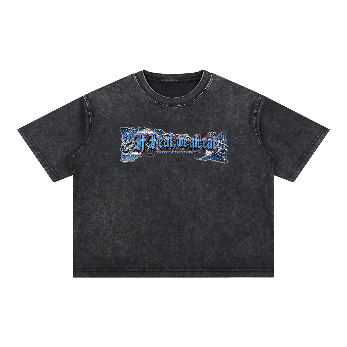 IF I EAT..Mineral Wash Boxy Cotton T-Shirt
