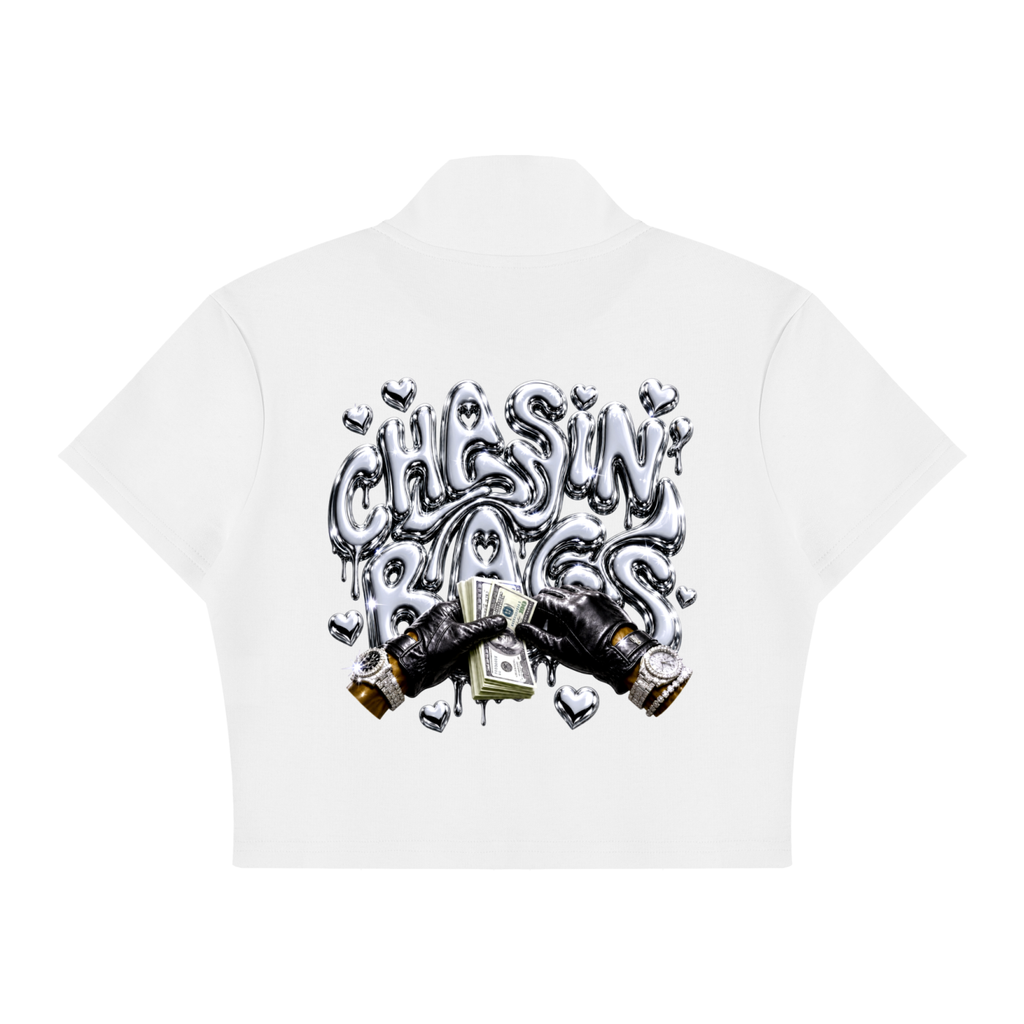 Women's Cropped Full Zip Short Sleeve T-Shirt
