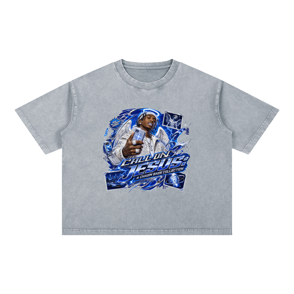 CALL ON Mineral Wash Boxy Cotton T-Shirt