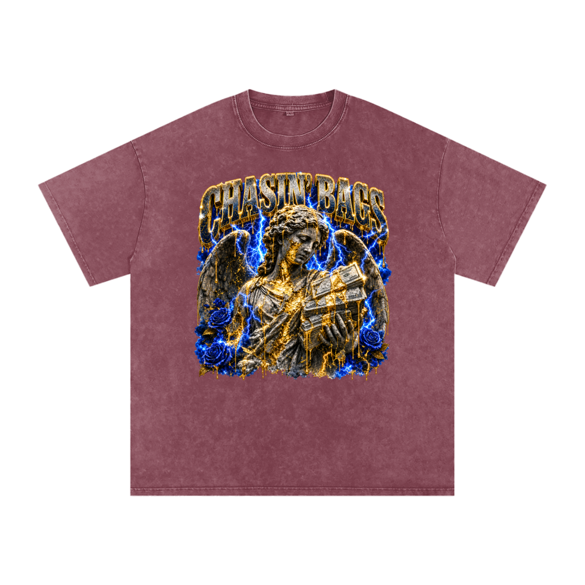 Snow Washed Oversized Cotton T-Shirt