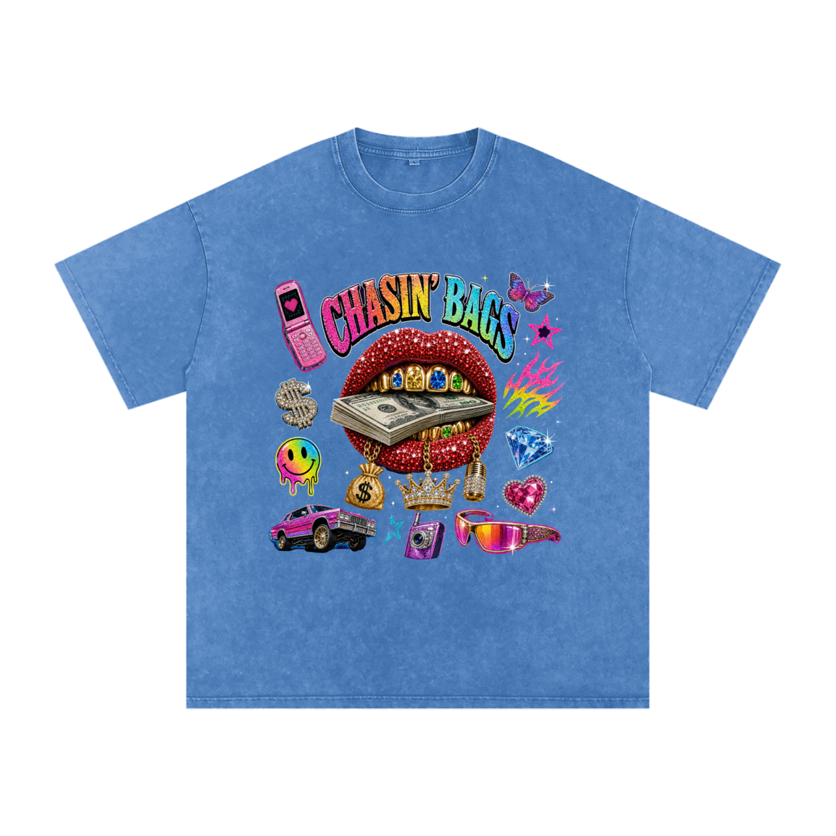 Snow Washed Oversized Cotton T-Shirt