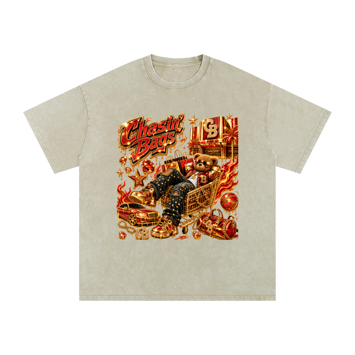 Snow Washed Oversized Cotton T-Shirt
