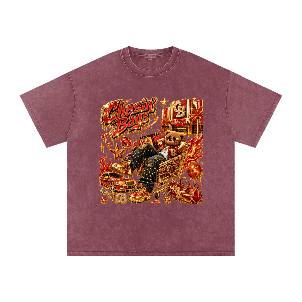 Snow Washed Oversized Cotton T-Shirt