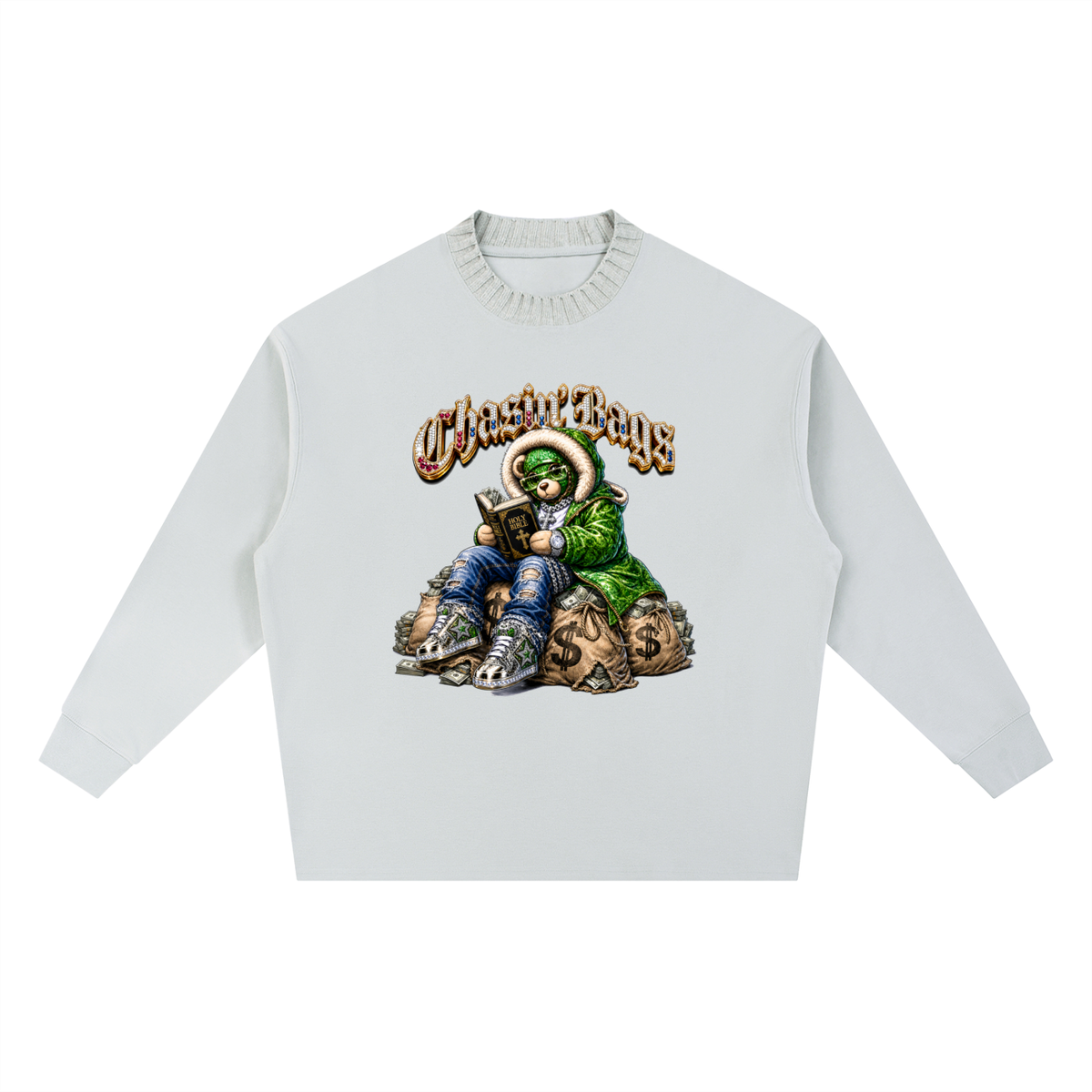BEARY Knitted Round Neck Oversize Sweatshirt