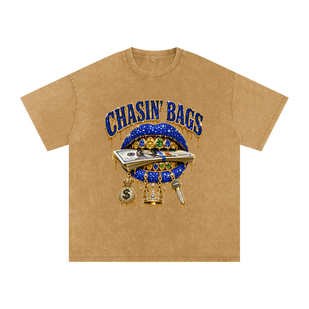Snow Washed Oversized Cotton T-Shirt
