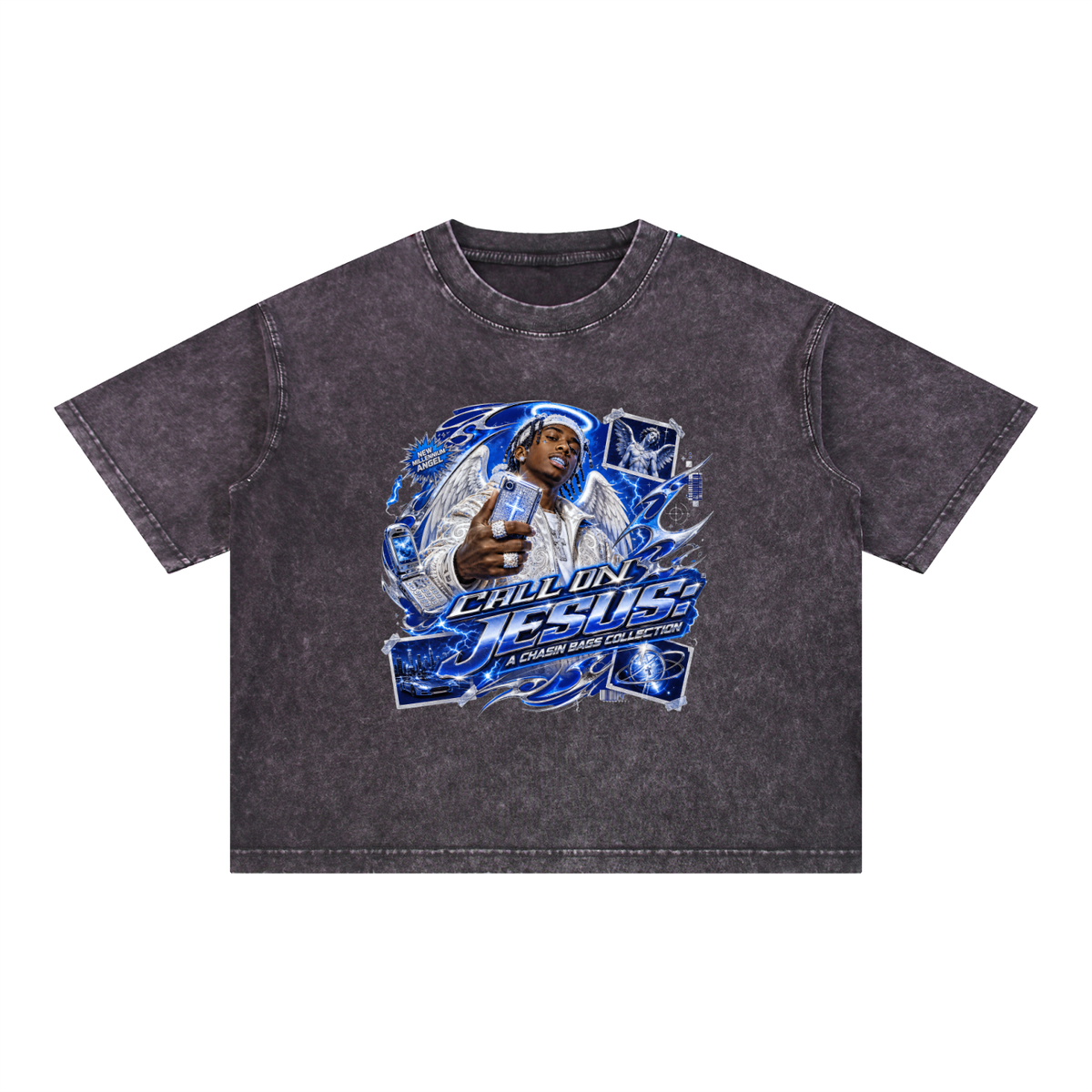 CALL ON Mineral Wash Boxy Cotton T-Shirt