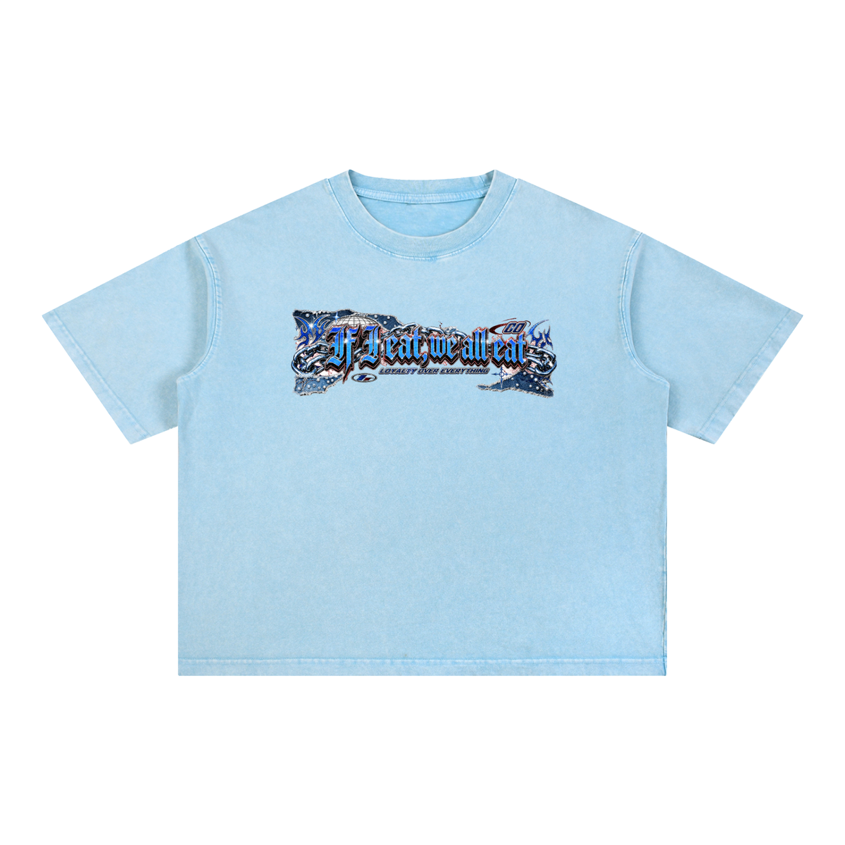 IF I EAT..Mineral Wash Boxy Cotton T-Shirt