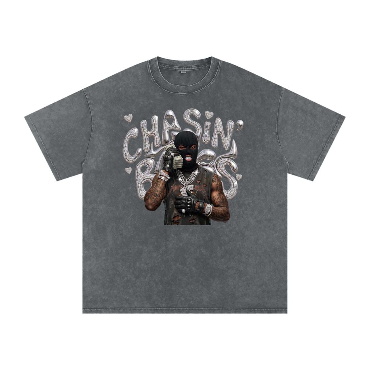 Snow Washed Oversized Cotton T-Shirt