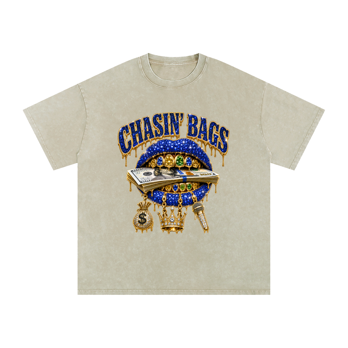 Snow Washed Oversized Cotton T-Shirt