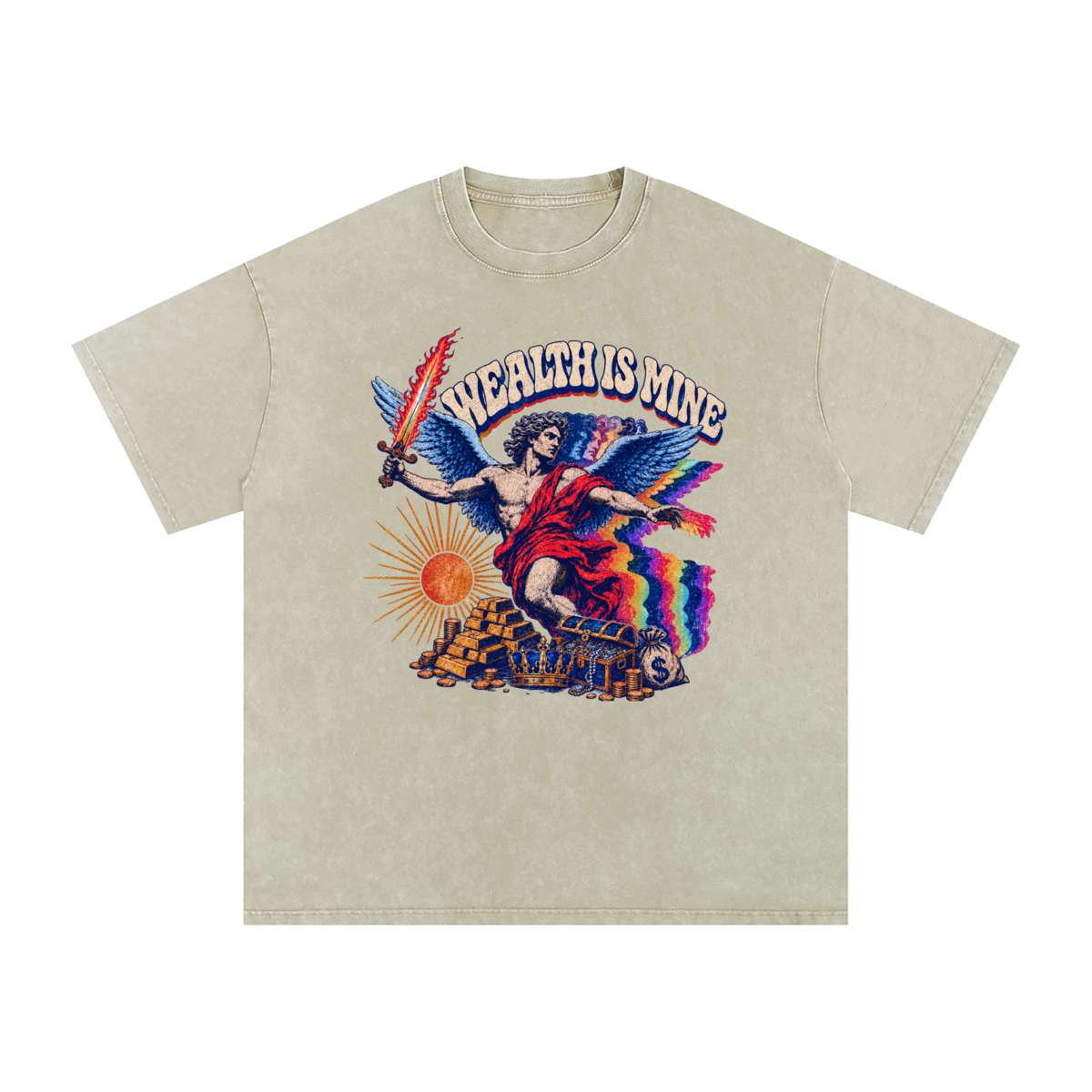Snow Washed Oversized Cotton T-Shirt