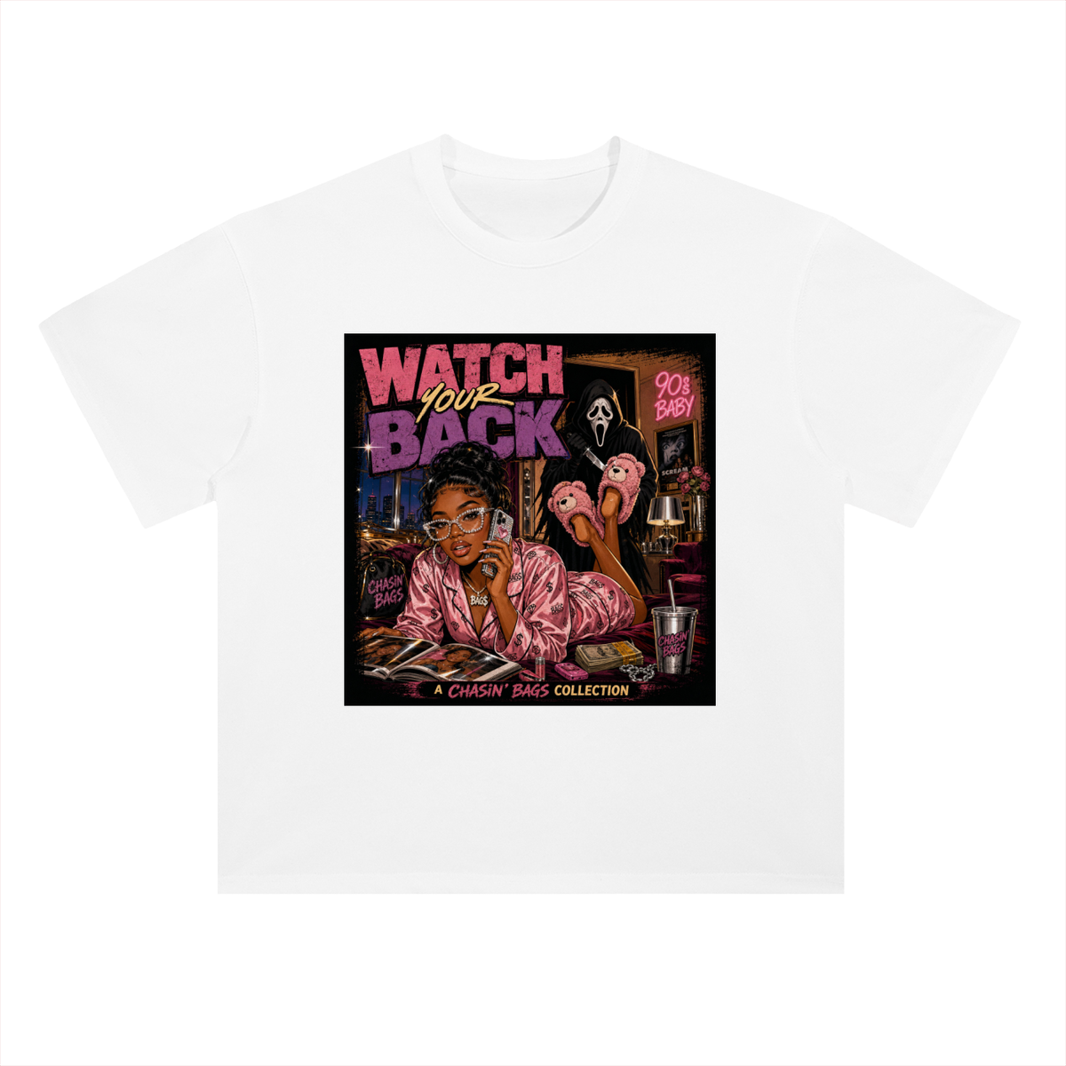 GHOSTFACE Heavyweight Drop Shoulder Cotton T-Shirt