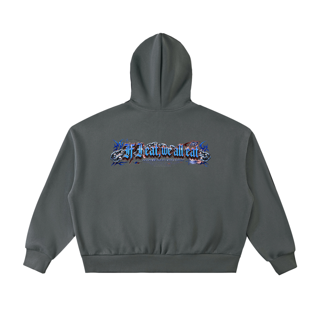 CB on Fleeced Full-Zip Boxy Hoodie