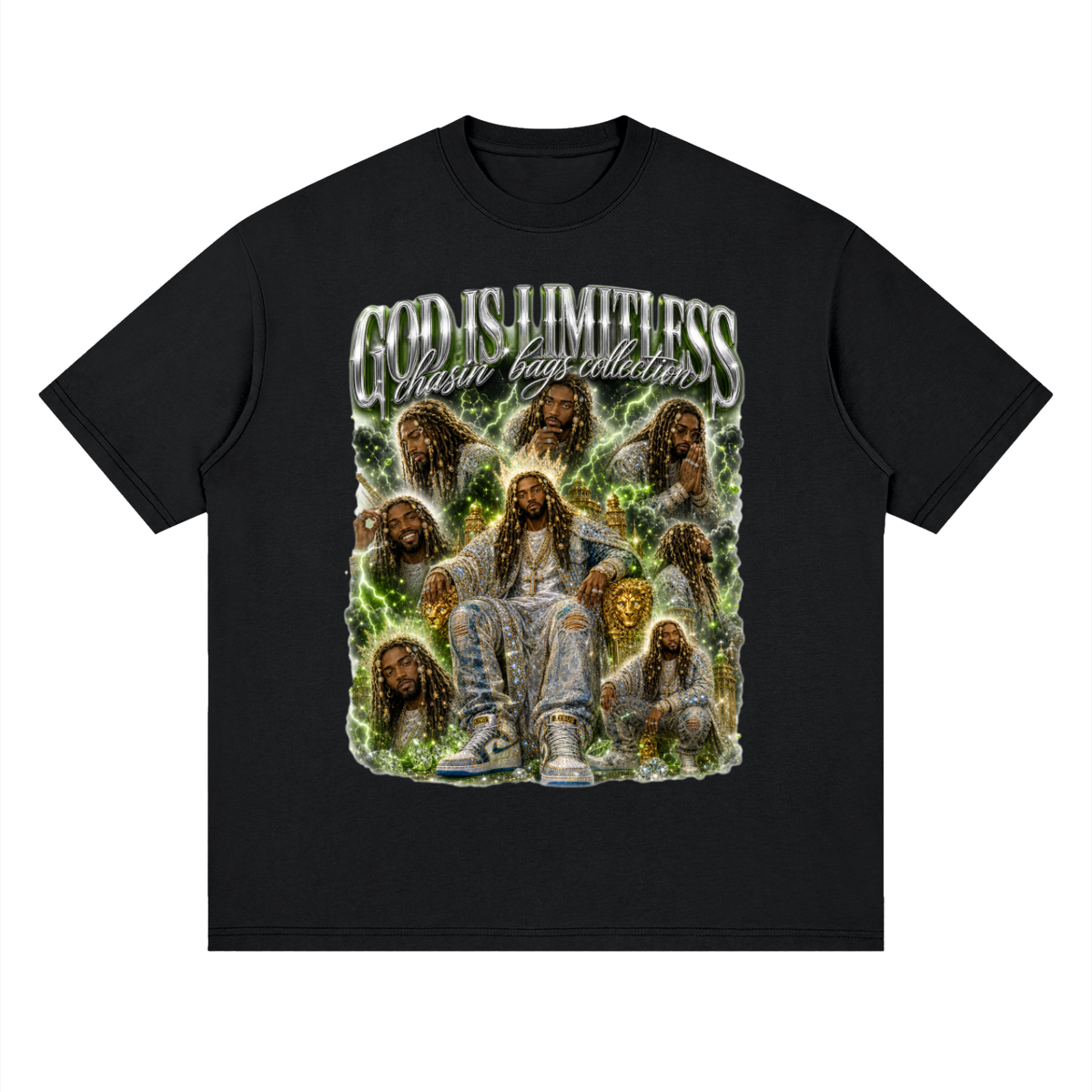 Black Jesus Streetwear Loose Drop Shoulder T-Shirt