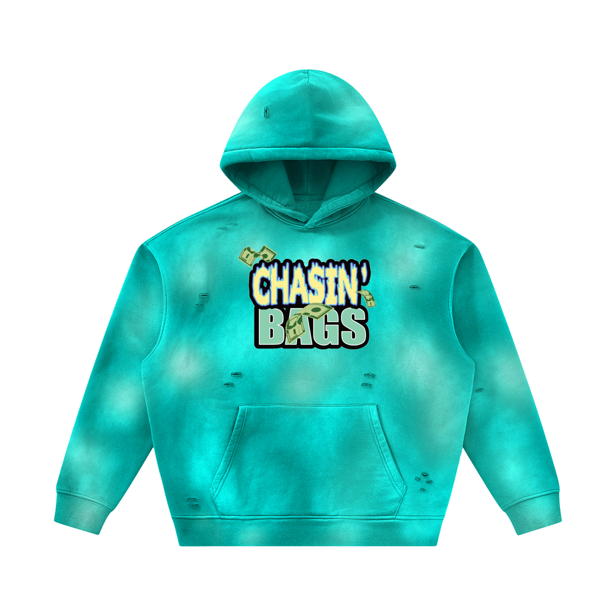 Unisex Sunfade Frayed Fleece Hoodie (set 1)