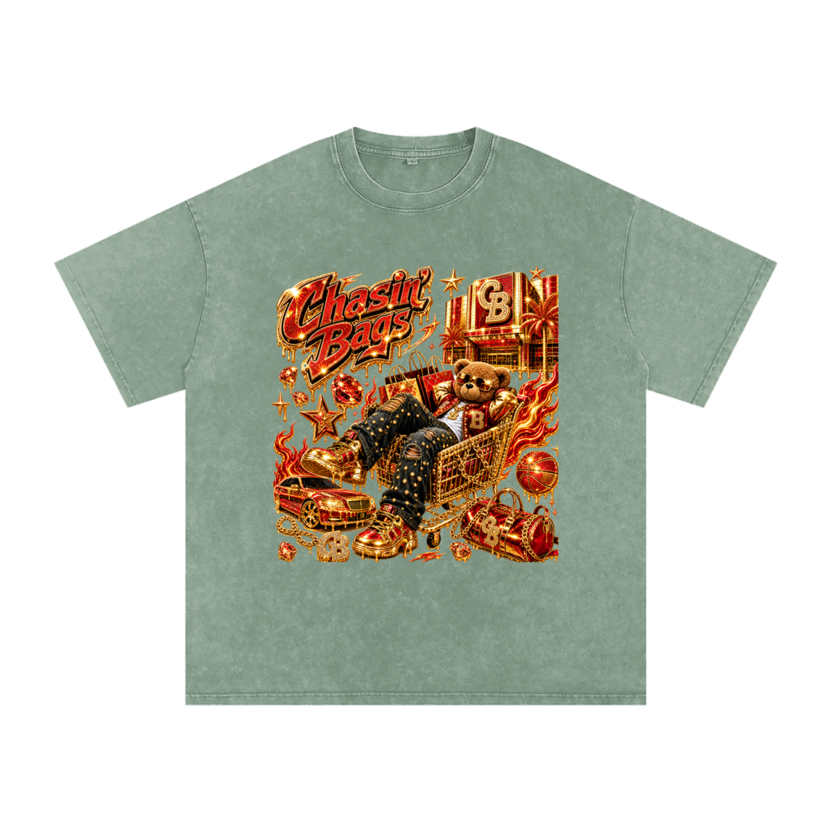 Snow Washed Oversized Cotton T-Shirt