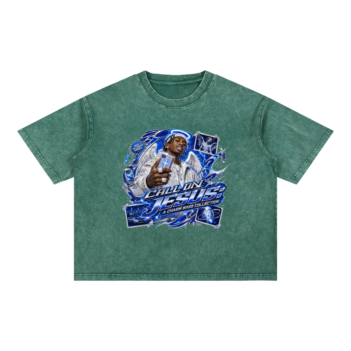 CALL ON Mineral Wash Boxy Cotton T-Shirt