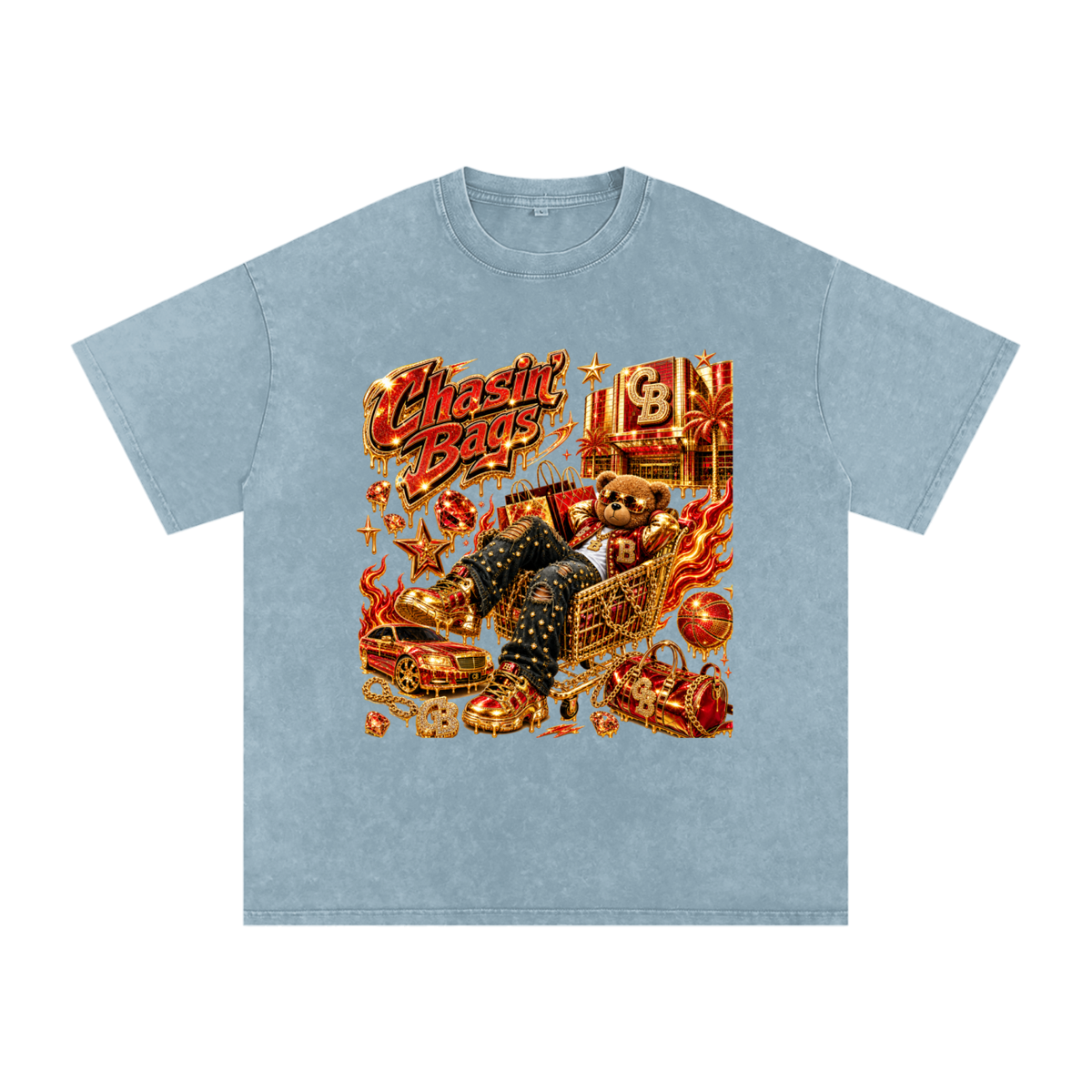 Snow Washed Oversized Cotton T-Shirt