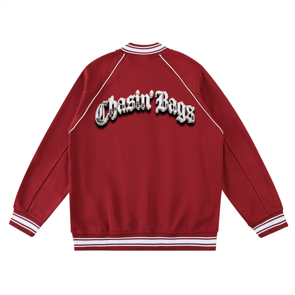 CB Contrast Trim Raglan Varsity Jacket