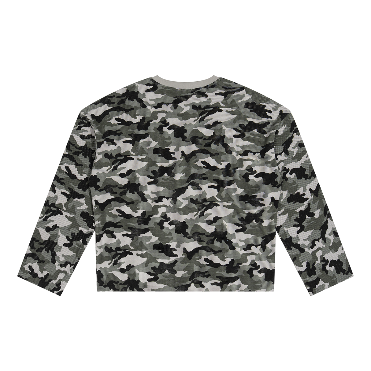 Beary Unisex Camo Waffle Raw Edge T-Shirt