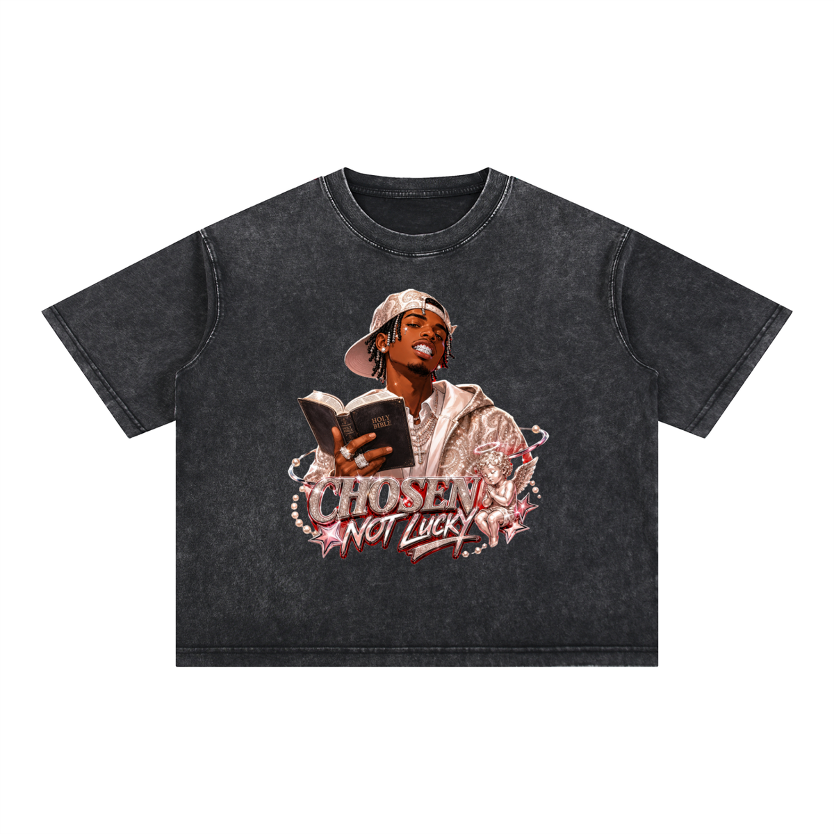 PRAY Mineral Wash Boxy Cotton T-Shirt