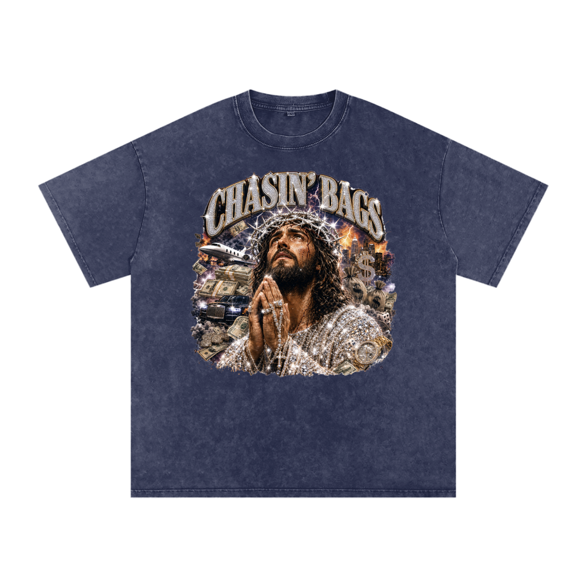 Snow Washed Oversized Cotton T-Shirt