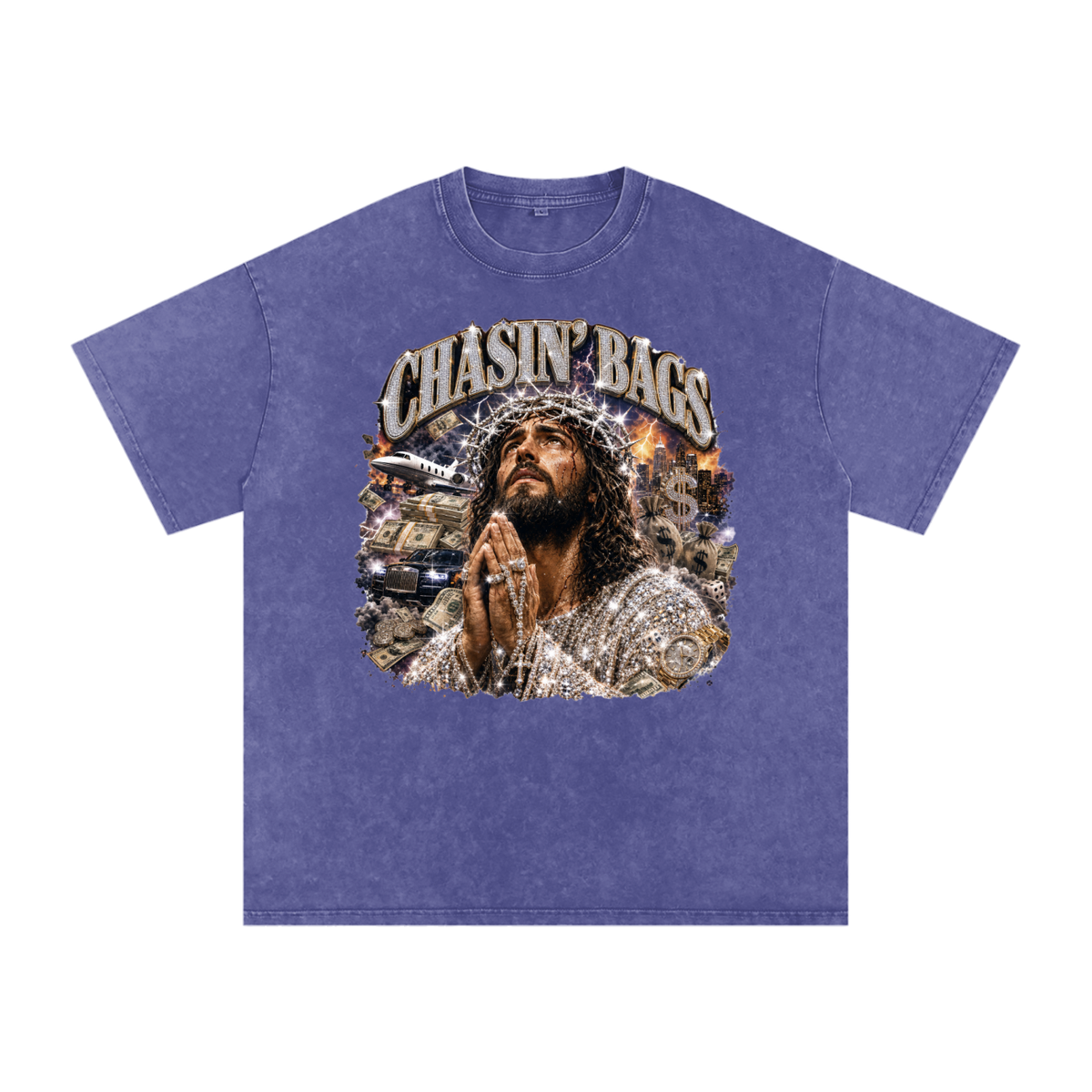 Snow Washed Oversized Cotton T-Shirt