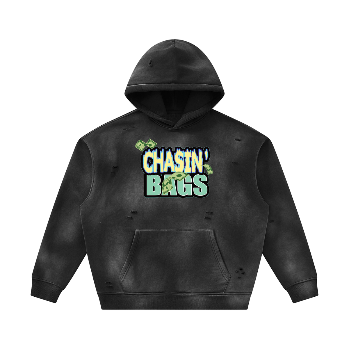 Unisex Sunfade Frayed Fleece Hoodie (set 1)