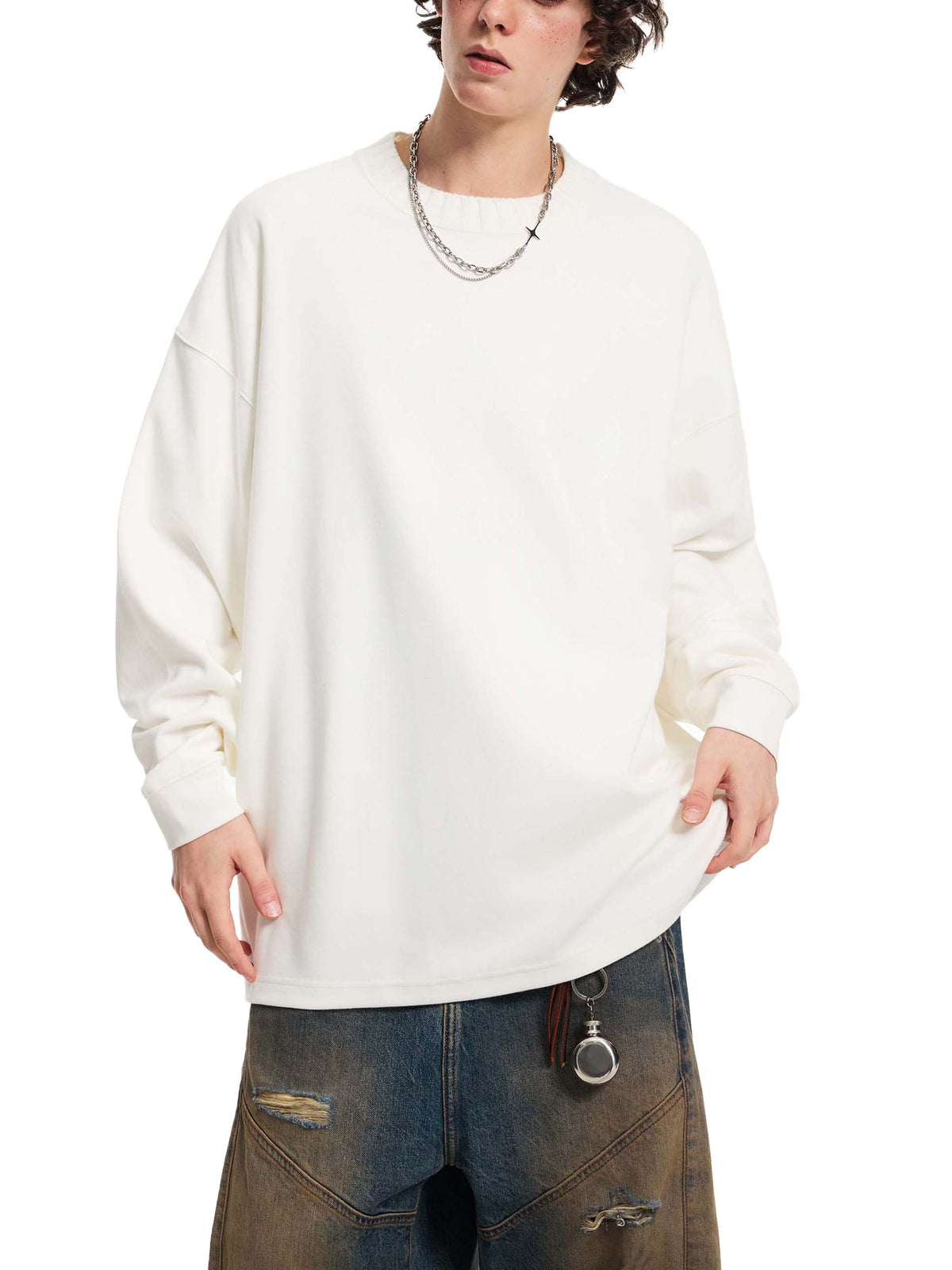 BEARY Knitted Round Neck Oversize Sweatshirt