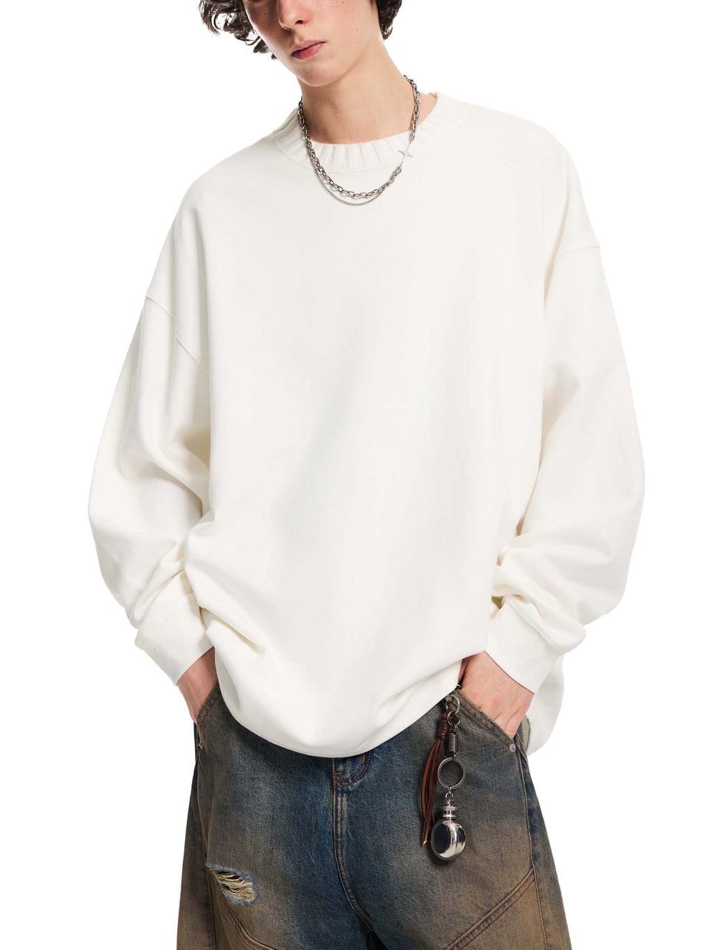 BEARY Knitted Round Neck Oversize Sweatshirt