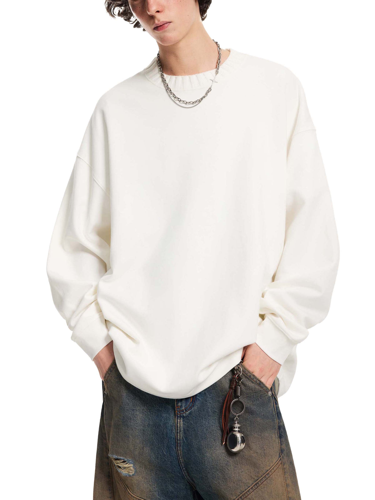 BEARY Knitted Round Neck Oversize Sweatshirt